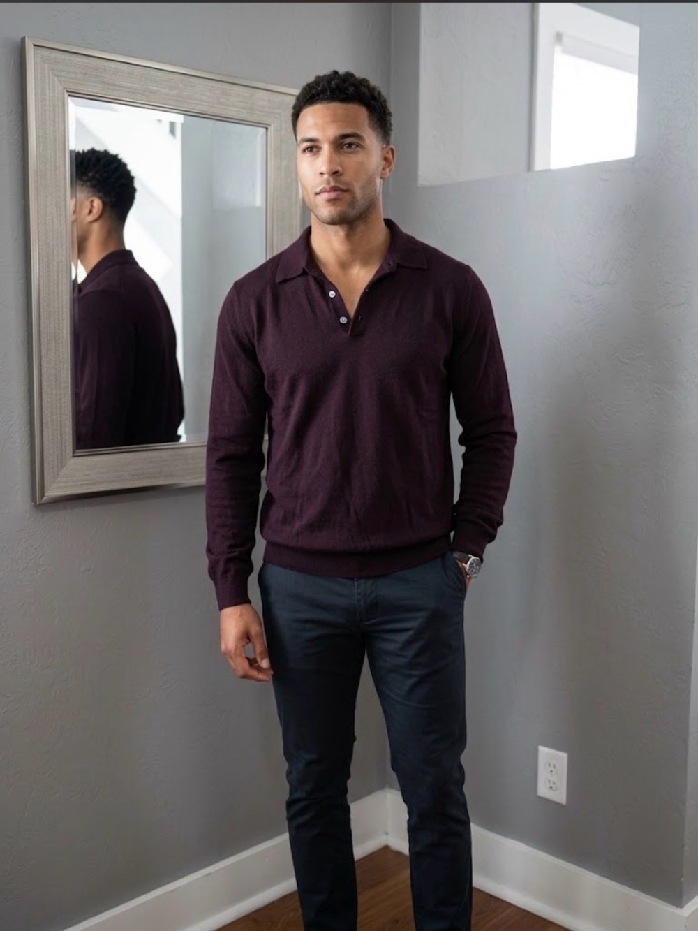 Brooks Brothers Fine Italian Merino Wool Collared Sweater Preppy Medium